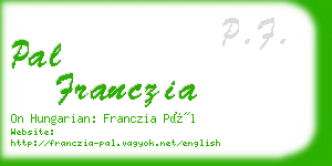 pal franczia business card